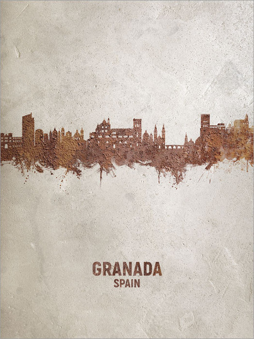 Granada Spain Skyline Cityscape Poster Art Print