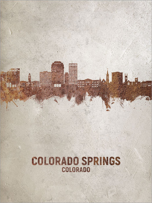 Colorado Springs Colorado Skyline Cityscape Poster Art Print