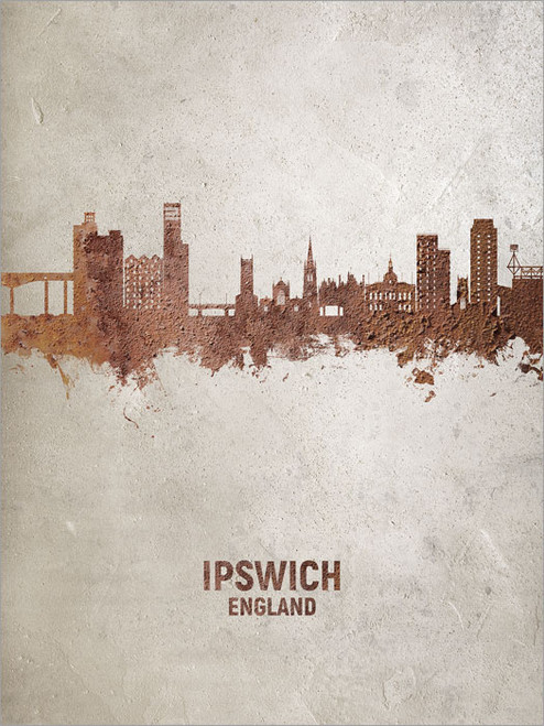 Ipswich England Skyline Cityscape Poster Art Print