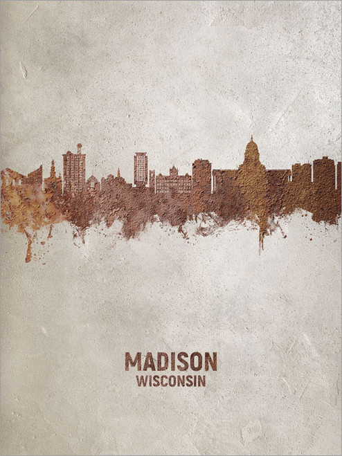 Madison Wisconsin Skyline Cityscape Poster Art Print