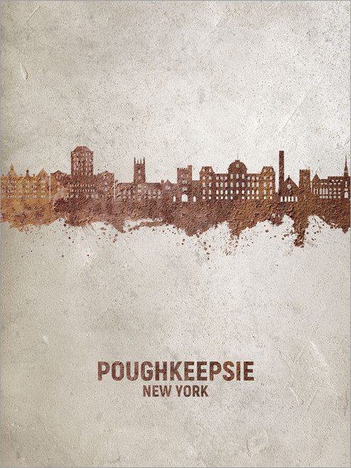 Poughkeepsie New York Skyline Cityscape Poster Art Print