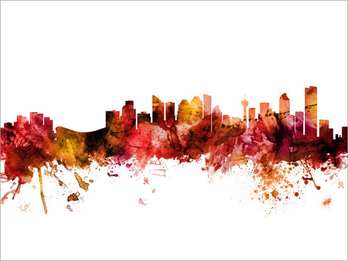 Calgary Canada Skyline Cityscape Poster Art Print