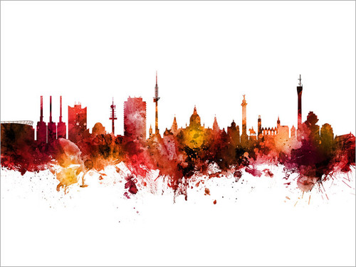Hannover Deutschland Skyline Cityscape Poster Art Print