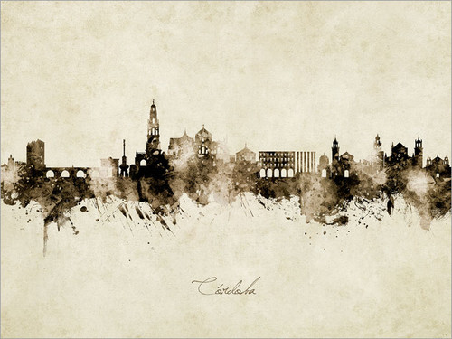 Córdoba Spain Skyline Cityscape Poster Art Print