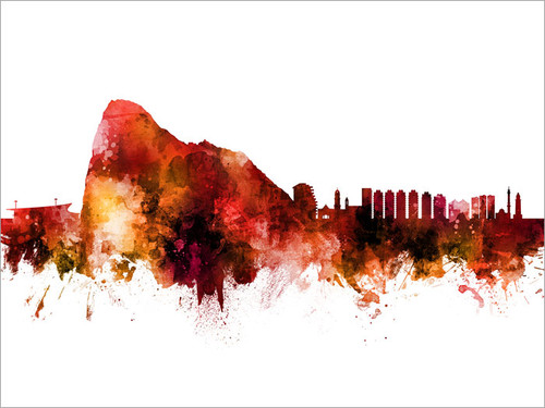 Gibraltar Skyline Cityscape Poster Art Print