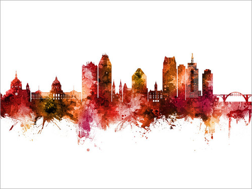 Saint Paul Minnesota Skyline Cityscape Poster Art Print