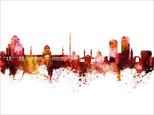 Damascus Syria Skyline Cityscape Poster Art Print