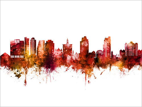 San Jose California Skyline Cityscape Poster Art Print