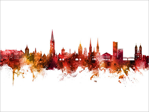 Freiburg Deutschland Skyline Cityscape Poster Art Print