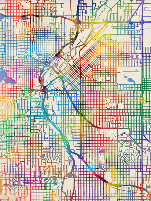 Denver Colorado Map Poster Art Print