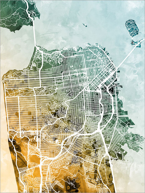 San Francisco California Map Poster Art Print