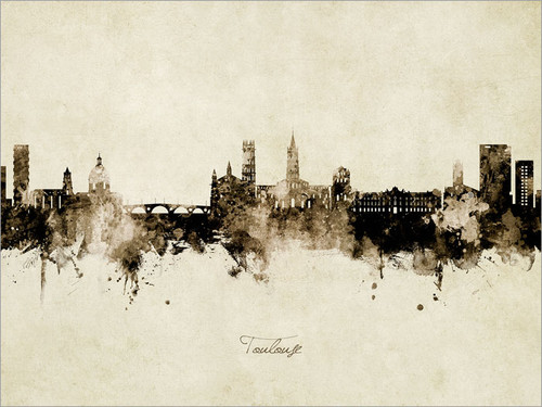 Toulouse France Skyline Cityscape Poster Art Print