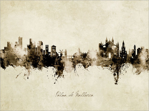 Palma de Mallorca Spain Skyline Cityscape Poster Art Print