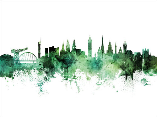 Glasgow Scotland Skyline Cityscape Poster Art Print