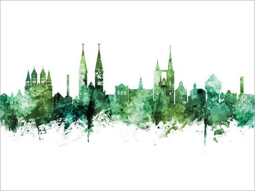 Halberstadt Deutschland Skyline Cityscape Poster Art Print