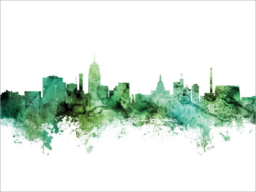 Lansing Michigan Skyline Cityscape Poster Art Print