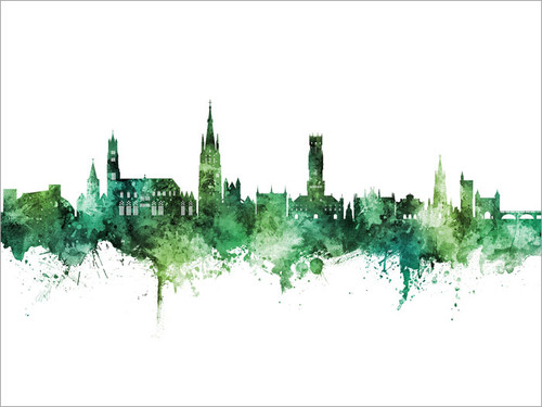 Bruges Belgium Skyline Cityscape Poster Art Print