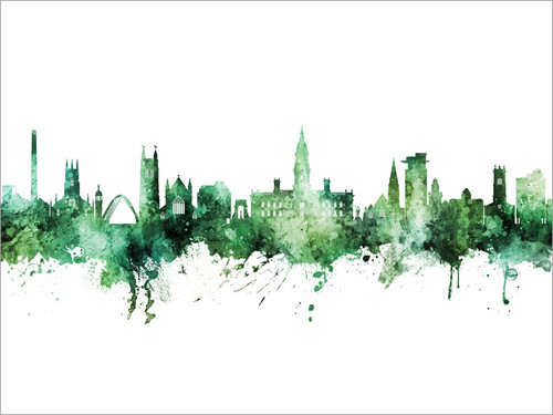 Bolton England Skyline Cityscape Poster Art Print