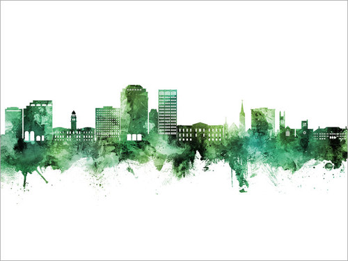 Colorado Springs Colorado Skyline Cityscape Poster Art Print