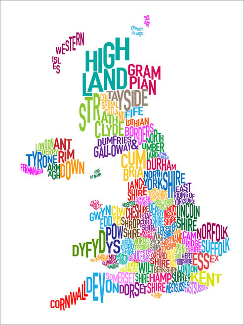 Great Britain Map Poster Art Print