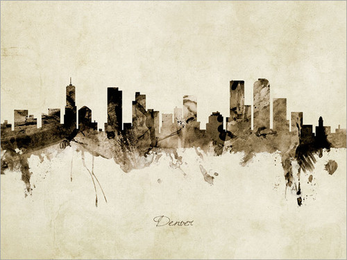 Denver Colorado Skyline Cityscape Poster Art Print