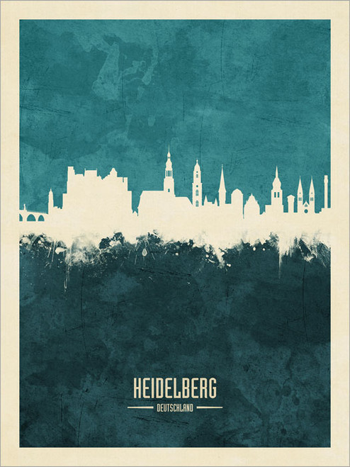 Heidelberg Germany Skyline Cityscape Poster Art Print