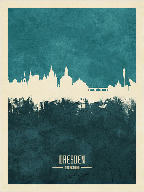 Dresden Germany Skyline Cityscape Poster Art Print