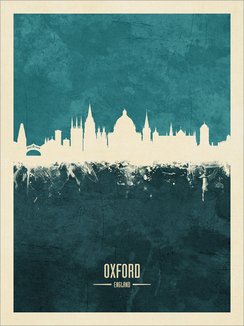 Oxford England Skyline Cityscape Poster Art Print