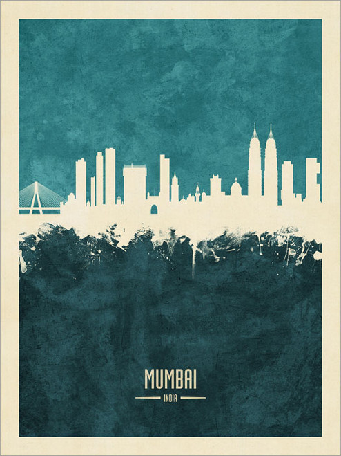 Mumbai India Skyline Cityscape Poster Art Print