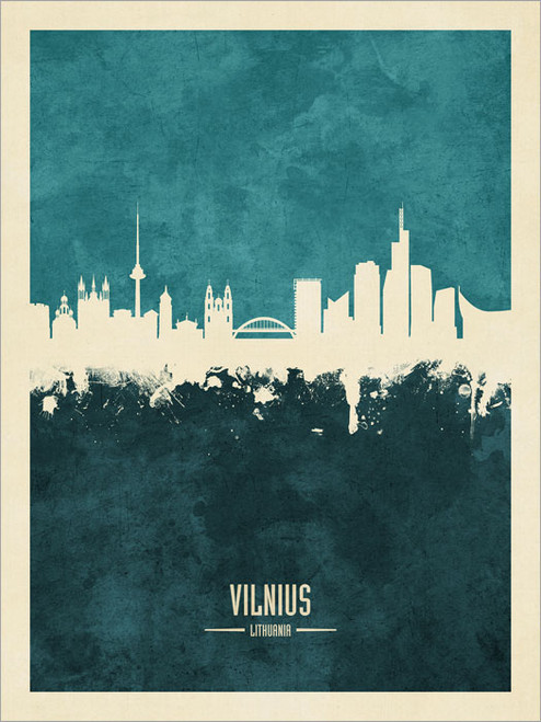 Vilnius Lithuania Skyline Cityscape Poster Art Print