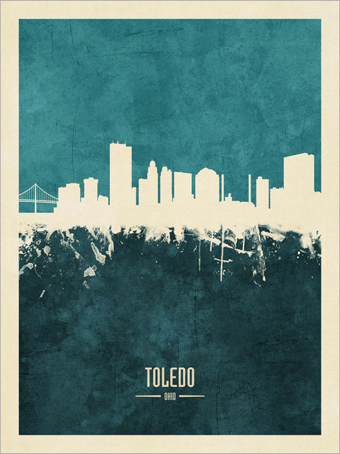 Toledo Ohio Skyline Cityscape Poster Art Print