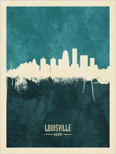 Louisville Kentucky Skyline Cityscape Poster Art Print