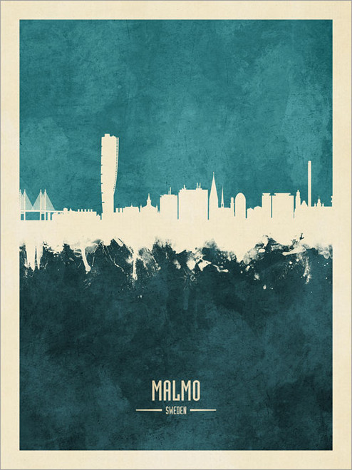 Malmö Sweden Skyline Cityscape Poster Art Print