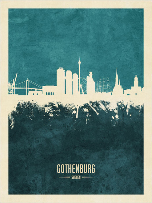 Gothenburg Sweden Skyline Cityscape Poster Art Print