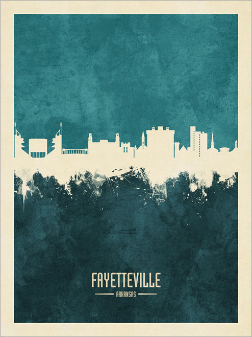 Fayetteville Arkansas Skyline Cityscape Poster Art Print