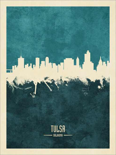 Tulsa Oklahoma Skyline Cityscape Poster Art Print