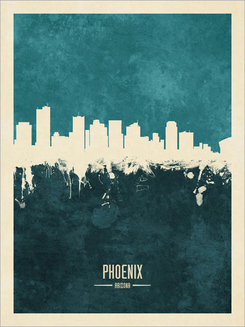 Phoenix Arizona Skyline Cityscape Poster Art Print