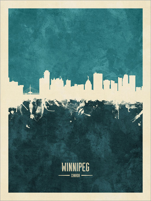 Winnipeg Canada Skyline Cityscape Poster Art Print