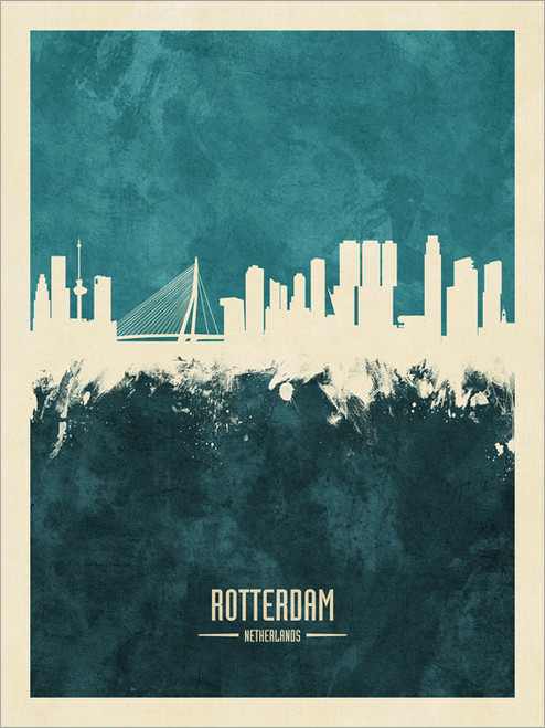 Rotterdam Netherlands Skyline Cityscape Poster Art Print