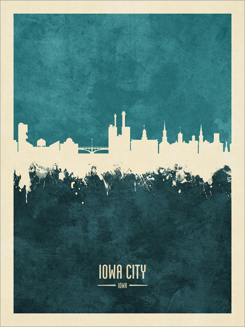 Iowa City Iowa Skyline Cityscape Poster Art Print