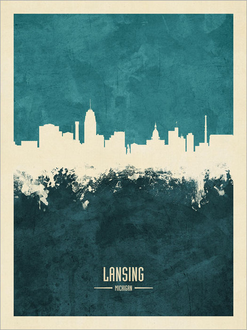 Lansing Michigan Skyline Cityscape Poster Art Print