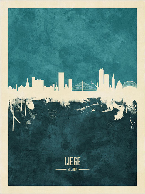 Liege Belgium Skyline Cityscape Poster Art Print