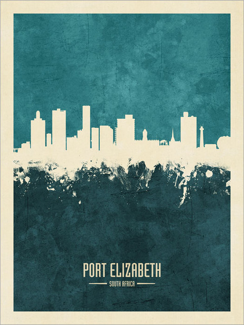 Port Elizabeth South Africa Skyline Cityscape Poster Art Print