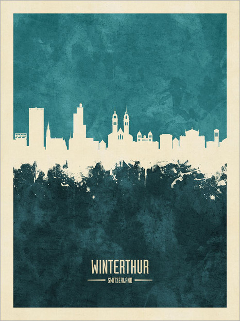 Winterthur Switzerland Skyline Cityscape Poster Art Print