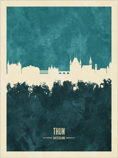 Thun Switzerland Skyline Cityscape Poster Art Print