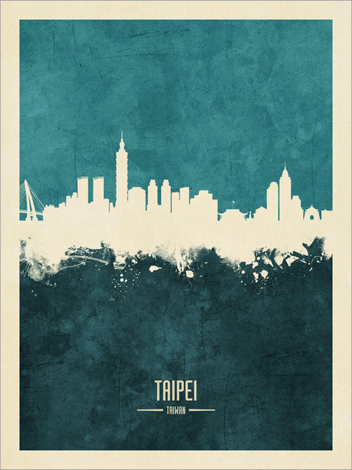 Taipei Taiwan Skyline Cityscape Poster Art Print