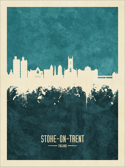 Stoke-on-Trent England Skyline Cityscape Poster Art Print