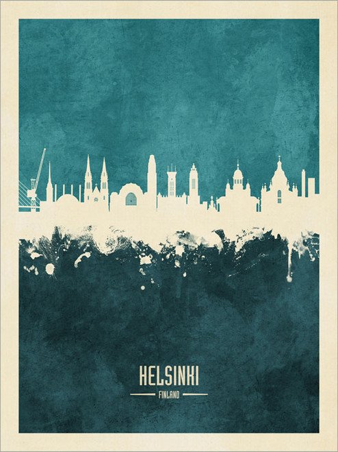 Helsinki Finland Skyline Cityscape Poster Art Print