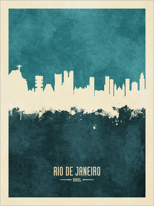 Rio de Janeiro Brazil Skyline Cityscape Poster Art Print