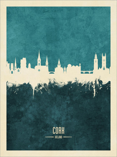 Cork Ireland Skyline Cityscape Poster Art Print